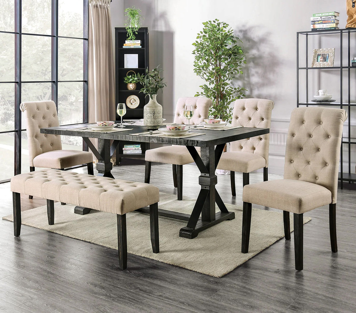 CIENNA Beige 6 Piece Dining Set