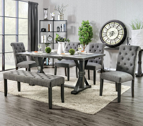 CIENNA Antique Black 72" Wide Dining Table