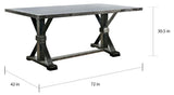 CIENNA Antique Black 72" Wide Dining Table