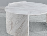 CINQUE White Faux Marble 3 Piece Table Set
