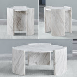 CINQUE White Faux Marble 3 Piece Table Set