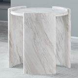 CINQUE White Faux Marble 3 Piece Table Set