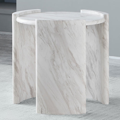 CINQUE White Faux Marble 3 Piece Table Set