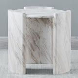CINQUE White Faux Marble 24" Wide End Table