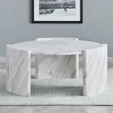CINQUE White Faux Marble 3 Piece Table Set
