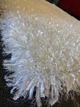 CIRRUS Off-White 5' x 8' Luxury Shaggy Area Rug with Metallic Shimmer