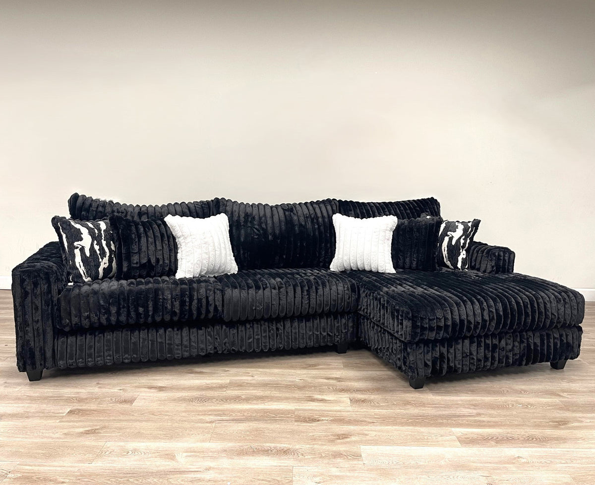 CITYVIEW Black 135" Wide Oversized Sectional