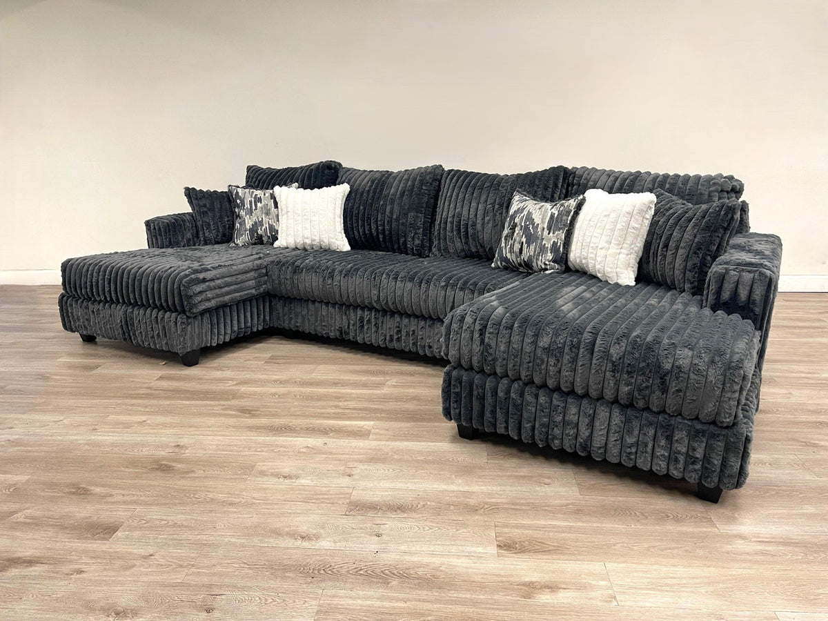 CITYVIEW Charcoal Gray 150" Wide Oversized Sectional