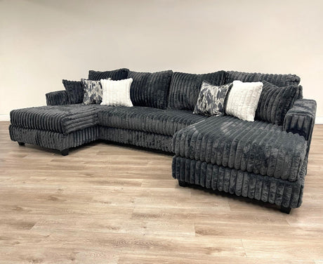 CITYVIEW Charcoal Gray 150" Wide Oversized Sectional