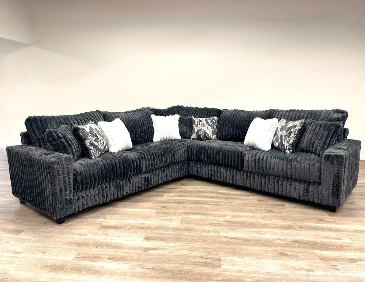 CITYVIEW Charcoal Gray 128" Wide Oversized Sectional