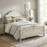 CLAUDETTE Antique White 56" Height Victorian Bed
