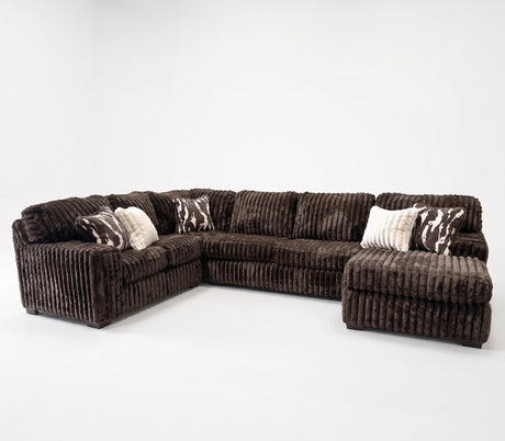 CLAYPOOL Chocolate Corduroy 142" Wide x 94" Depth Sectional