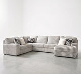 CLAYPOOL Light Gray Corduroy 142" Wide x 94" Depth Sectional
