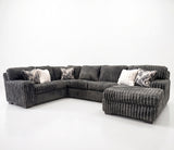 CLAYPOOL Dark Gray Corduroy 142" Wide x 94" Depth Oversized Sectional
