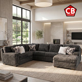 CLAYPOOL Dark Gray Corduroy 142" Wide x 94" Depth Oversized Sectional