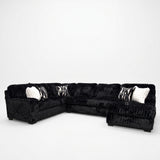 CLAYPOOL Black Corduroy 142" Wide x 94" Depth Sectional