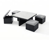 CLEBURNE Black & Whit 38" x 38" Coffee Table