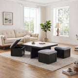 CLEBURNE Black & Whit 38" x 38" Coffee Table
