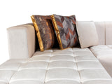 CLEMENCE Ivory Velvet 138" Wide Double Chaise Sectional