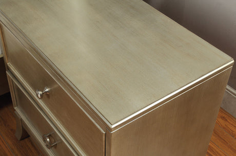 Melange Silver Gray Nightstand