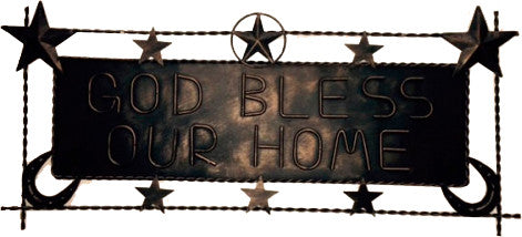 COAHOMA 25" Wide "God Bless Our Home" Wall Decor