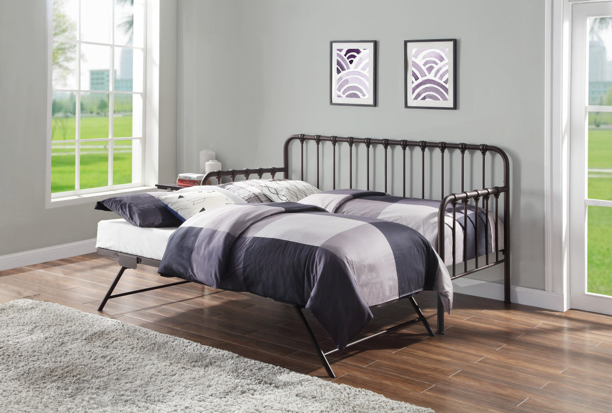 COIT Bronze Metal 79" Wide Daybed with Lift-Up Trundle