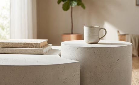COLEBROOK Off-White Concrete 53" x 28" Coffee Table