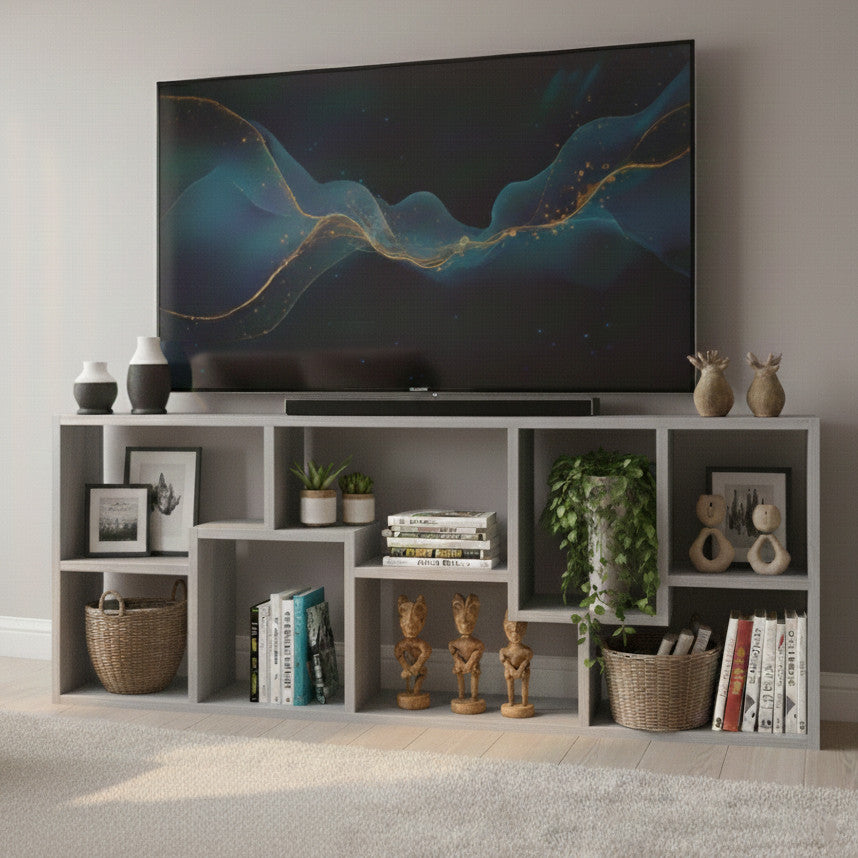 COLMER Light Gray 71" Wide x 35" Height Versatile TV Stand