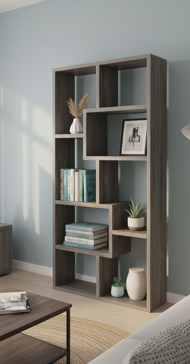 COLMER Dark Gray 35" x 71" Bookcase (RTA)
