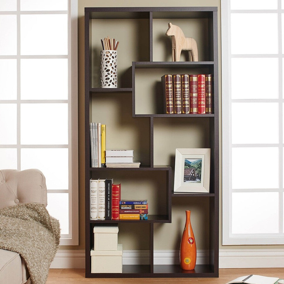 COLMER Dark Brown 35" x 71" Bookcase (RTA)