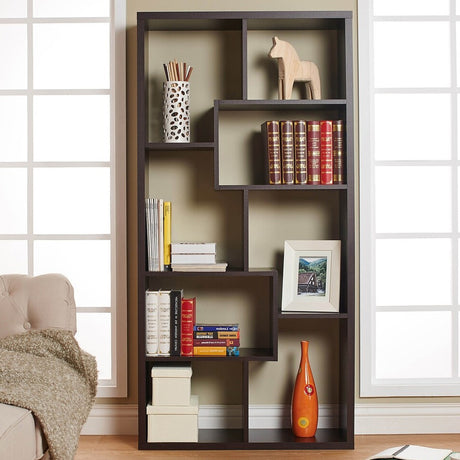 COLMER Dark Brown 35" x 71" Bookcase (RTA)