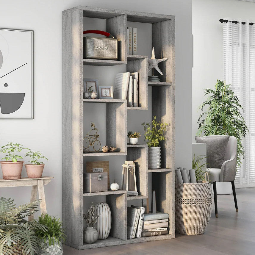 COLMER Light Gray 35" x 71" Bookcase (RTA)