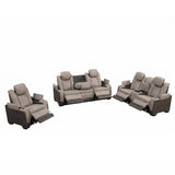 COMANCHE Brown Power Reclining Sofa & Loveseat