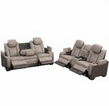 COMANCHE Brown Power Reclining Sofa & Loveseat