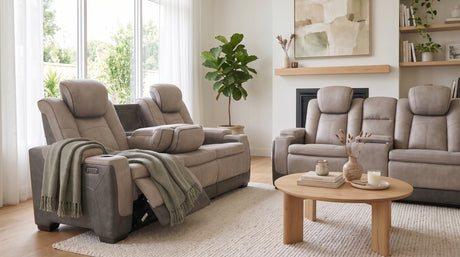 COMANCHE Brown Power Reclining Sofa & Loveseat