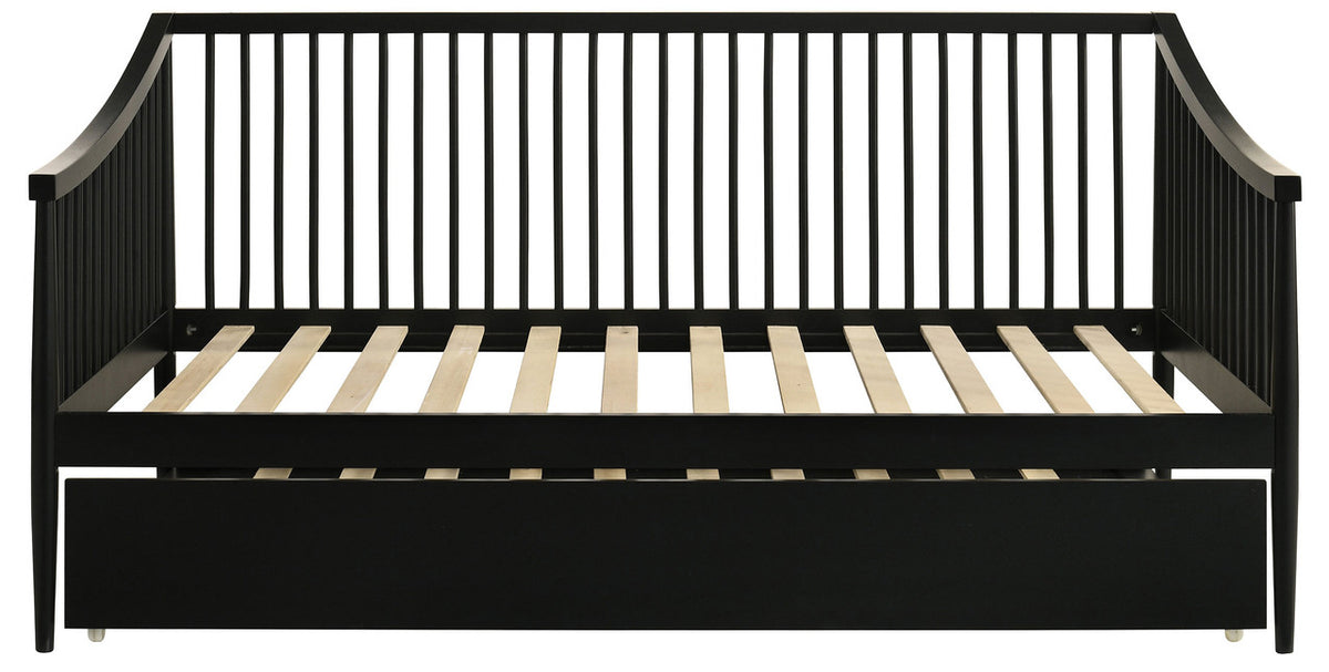 CONALLY Black Wood 81" Wide x 40" Height Daybed with Trundle