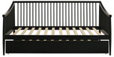 CONALLY Black Wood 81" Wide x 40" Height Daybed with Trundle