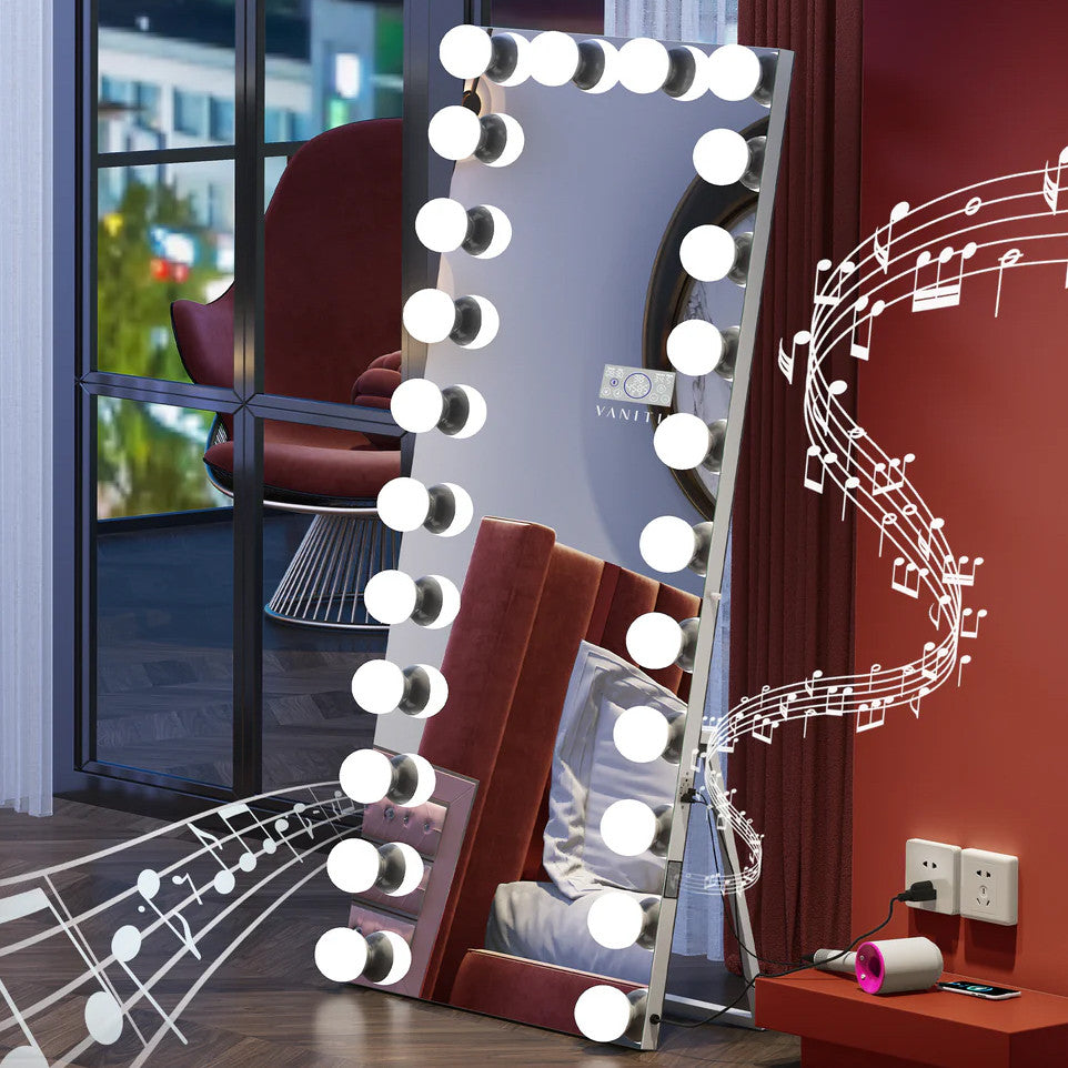 CONNELLY 32" x 69" LED Floor Mirror with Bluetooth