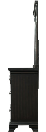 CONROE Black 65" Wide Dresser and Mirror
