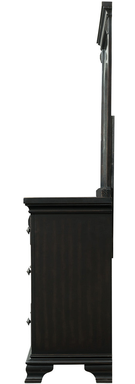 CONROE Black 65" Wide Dresser and Mirror