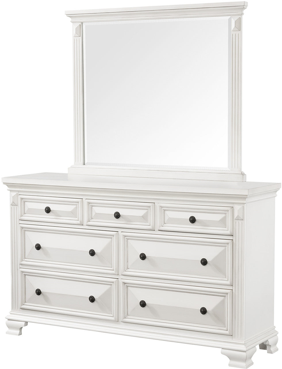 CONROE Off-White 65" Wide Dresser and Mirror