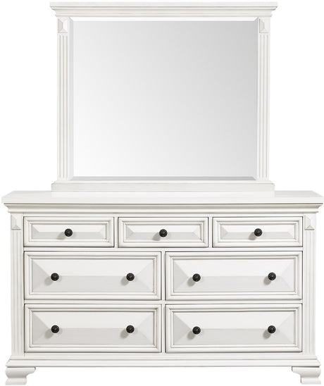 CONROE Off-White 65" Wide Dresser and Mirror