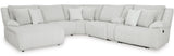 CORSICA Alloy Corduroy 144" x 130" 6 Piece Reclining Sectional with 2 Recliners