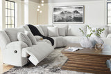 CORSICA Alloy Corduroy 144" x 130" Reclining Sectional with 2 Recliners
