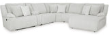 CORSICA Alloy Corduroy 144" x 130" 6 Piece Reclining Sectional with 2 Recliners