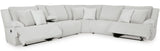 CORSICA Alloy Corduroy 144" x 130" Reclining Sectional with 2 Recliners
