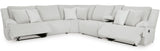 CORSICA Alloy Corduroy 144" x 130" Reclining Sectional with 3 Recliners