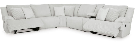 CORSICA Alloy Corduroy 144" x 130" Reclining Sectional with 3 Recliners
