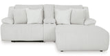 CORSICA Alloy Corduroy 96" x 73" 3 Piece Reclining Sectional with 2 Recliners