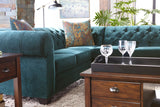 COSGROVE Peacock Green 123" Wide Sectional